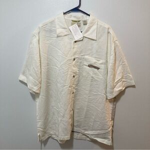 Cubavera Men’s Button Down Shirt White Car Theme Print XL